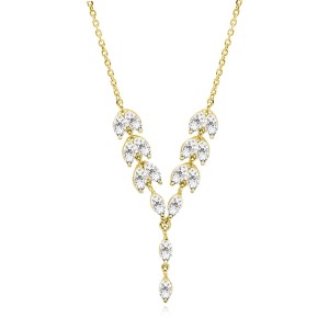 Colier argint placat cu aur galben cu pietre DiAmanti Z2063NG_W-DIA (Argint 925‰ 4,2 g.)